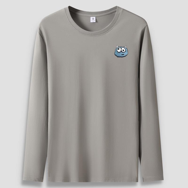 

Футболка с длинными рукавами и рисунком клоуна большого размера из чистого хлопка для мужчин, повседневная рубашка-пуловер S-5XL S хаки