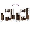 4 piece bathroom furniture set in smoked oak wood based material