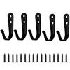 Heavy Duty Metal Wall Hooks Rustproof Iron Hooks with Free Screws for Towels Hats Backpacks Dog Leashes Kitchen Garage Storage