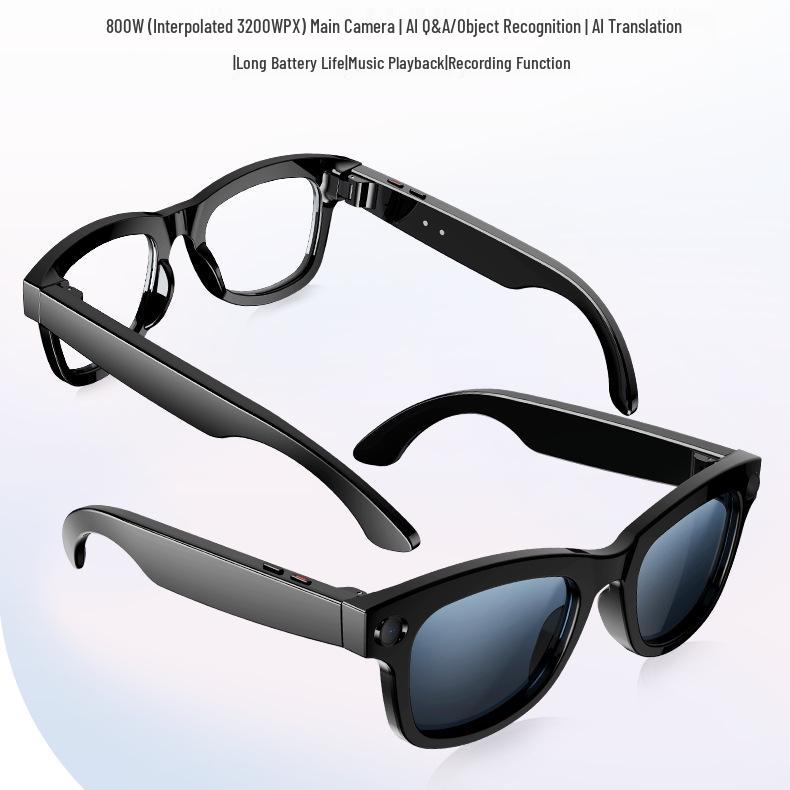 AI Smart Photo Glasses M01Pro: Voice Assistant, Image Recognition, Translation, Bluetooth, 800W Pix.
