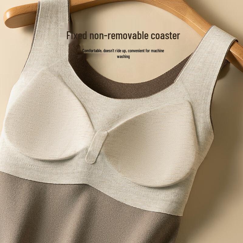 MIIOW Women's Wool Silk Thermal Vest with Built-in Bra Pads