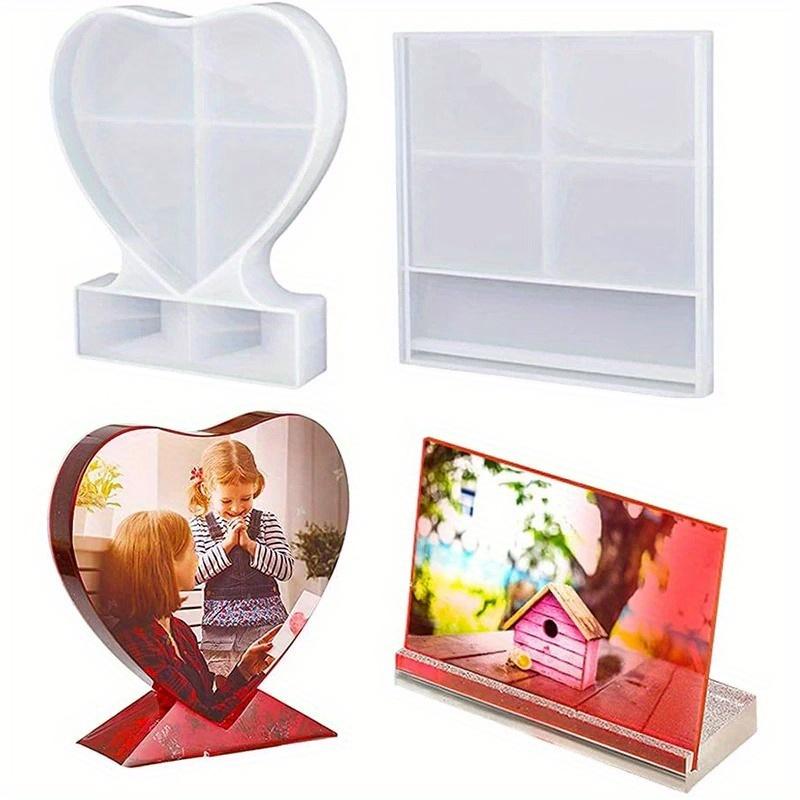 Love Heart Square Photo Frame Epoxy Mold for DIY Craft Resin Jewelry Making Silicone Mould