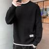 Men's Trendy Plus Velvet Thick Knitwear - Warm, Loose, Plain Color, Round Neck