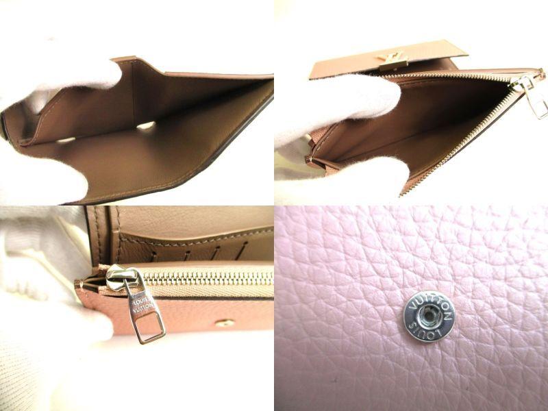 Autentická LOUIS VUITTON světle růžová taurillonová kožená peněženka s trojdílnou peněženkou Kompaktní #a065 Repasované