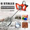 220V Electric Mortar Mixer Putty Powder Mixing Machine Dual High Low Gear 6 Speed Handheld Paint Cement Grout 2300W