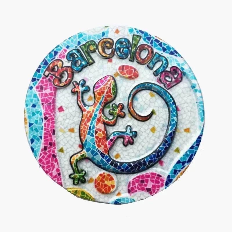 Barcelona, Spanien Mosaik Tourismus Gedenk Dekorative Handarbeiten Magnetischer Kühlschrankmagnet für Kühlschrankdeko