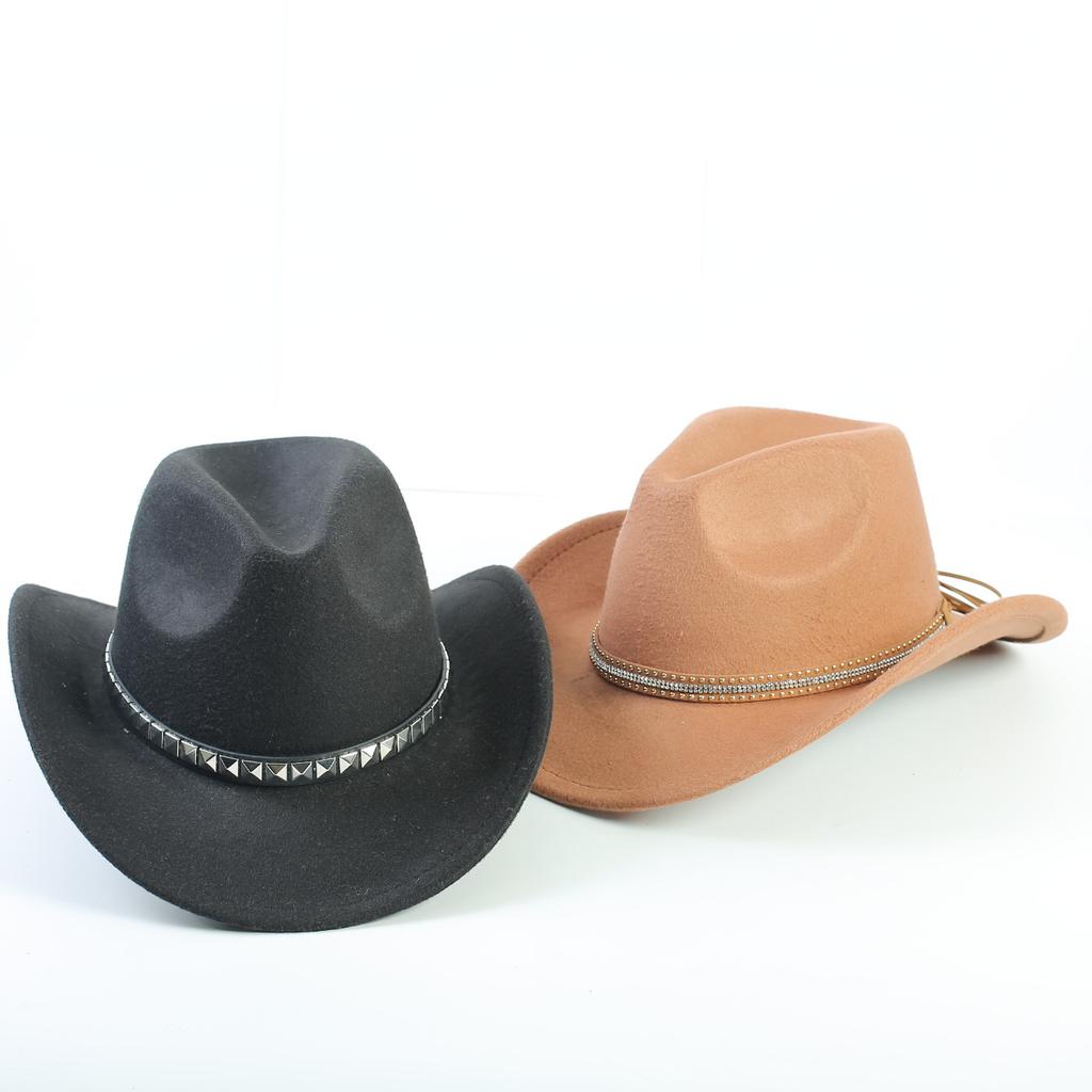 Popular European and American fashion western cowboy hats, classic commuter woolen jazz hats for men and women
