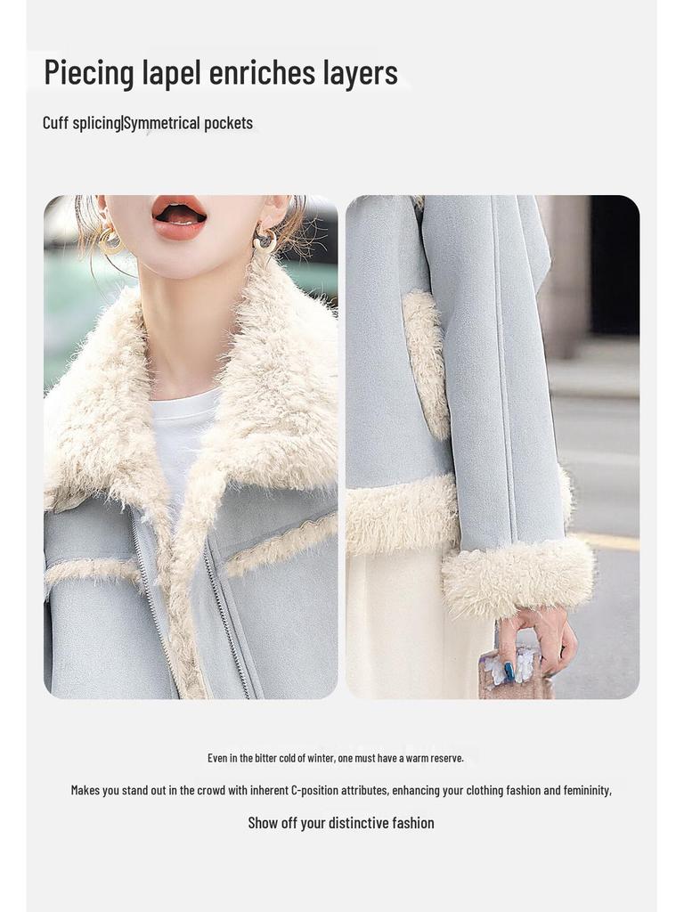 Silkbay Women's Lapel Long Sleeve Loose Warm Jacket