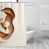 Abstract Mother & Child Shower Curtain – Digital Paper-Cut Illustration, Soft Tones, Minimalist Design