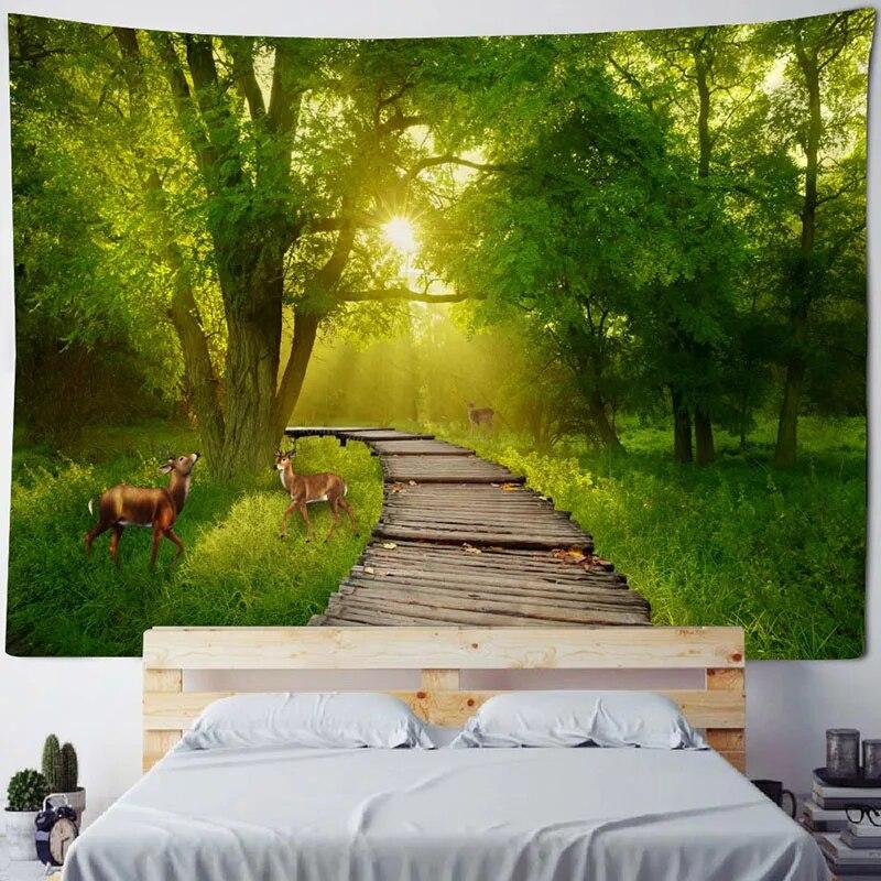 Large Tapestry Nature Landscape Forest Wall Hanging Room Decoration Bohemian Bedroom Living Room Wall Decoration