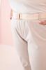 Spodnie Damskie Bawełniane Plus Size Z Paskiem Beżowe 5Xl
