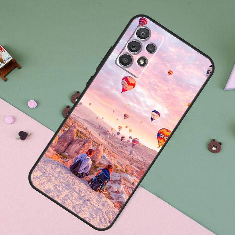 Hot Air Balloon Travel Mountain For Samsung Galaxy A26 A56 A36 A16 A22 A32 A52 A54 A14 A55 A35 A15 A53 A33 A13 A05 A06 Case