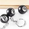 25mm Svart No 8 Biljard Nyckelring Mini Ball Pendant Nyckelring Resin Nyckelring Bar Bordsdekoration Smycken Spel Souvenir Present