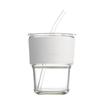 Stylish Summer Fruit Tea Glass Cup with Straw & Double Lid