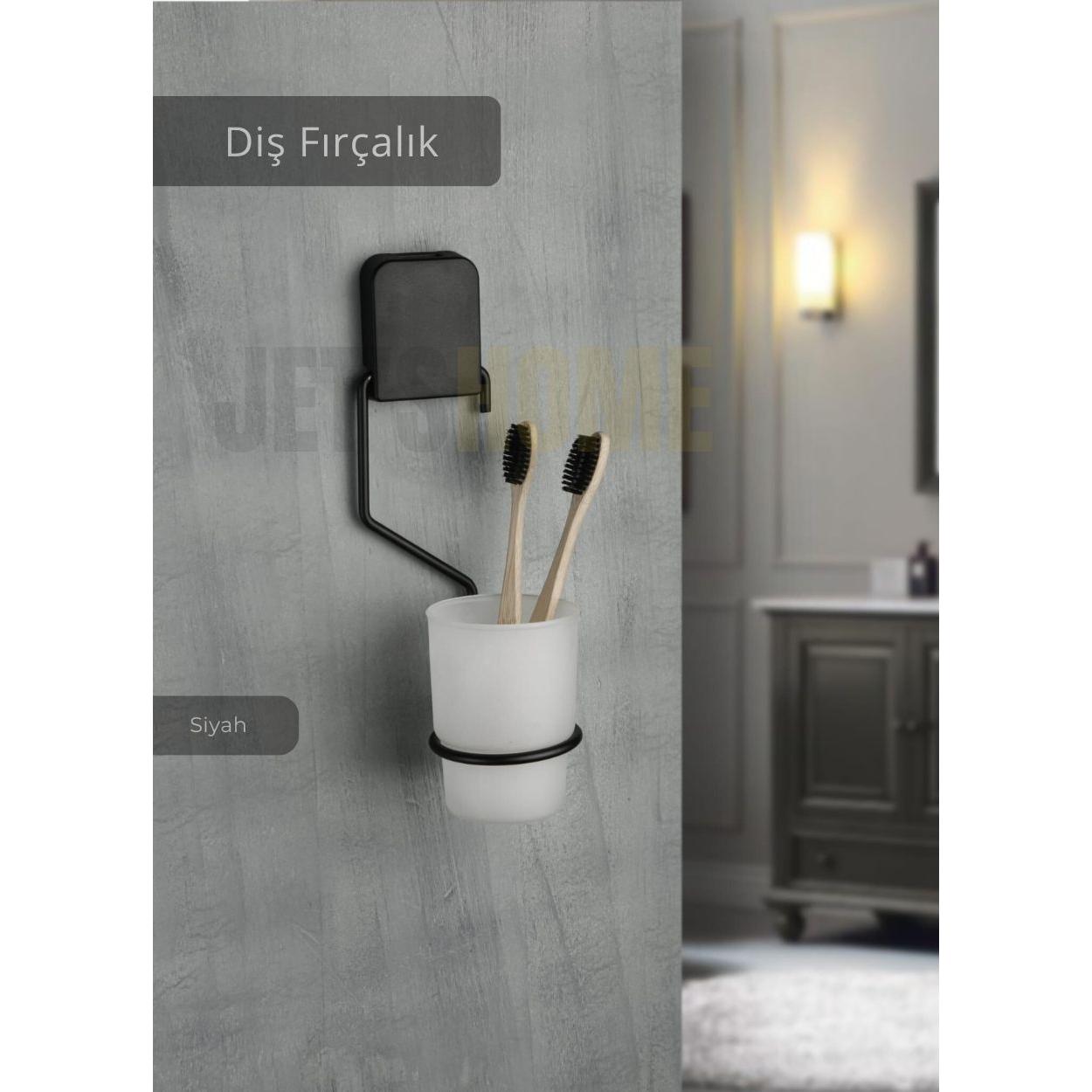 

Adhesive Toothbrush Holder Stainless Steel Luxury Toothbrush Holder Black