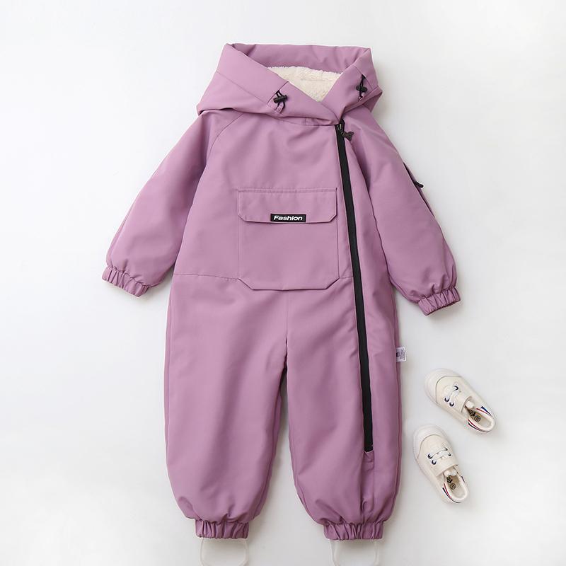 Haine de iarnă pentru bebeluși, căptușeală caldă din blană, costum de zăpadă pentru băieți, rezistent la vânt, salopete de schi pentru bebeluși, salopete pentru copii și fete
