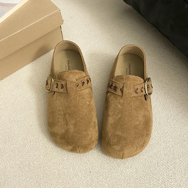 

Thick-soled Birkenstocks women s autumn 2025 new all-inclusive height increase, absolutely absolute child, small lazy person, one-pedal single shoes 40 коричневый