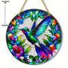 2D Flat Acrylic Elegant Hummingbird Stained Suncatcher - Animal Themed Decorative Hanging for Home & Garden,Housewarming Celebration Gift, Home Decor