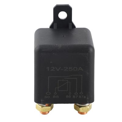 Car Start Relay 5 Pin 250A Stainless Steel Brass Normally Open Auto Start Relay for Lawn Mower DC 12V