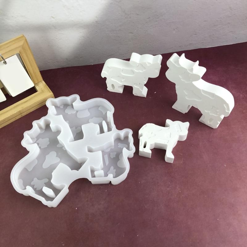 3D Cows Molds Castings Molds Silicone Molds Ornament Plasters Molds Epoxy Resin Molds Chocolate Molds for Craft Making