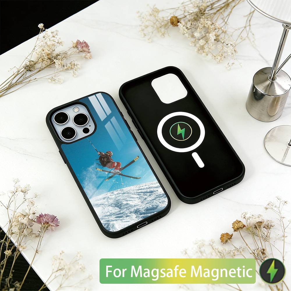 Sport Snowboarding Phone Case For iPhone17,16,15,14,13,12,11 Plus,Pro Magnetic For Magsafe Wireless Charging