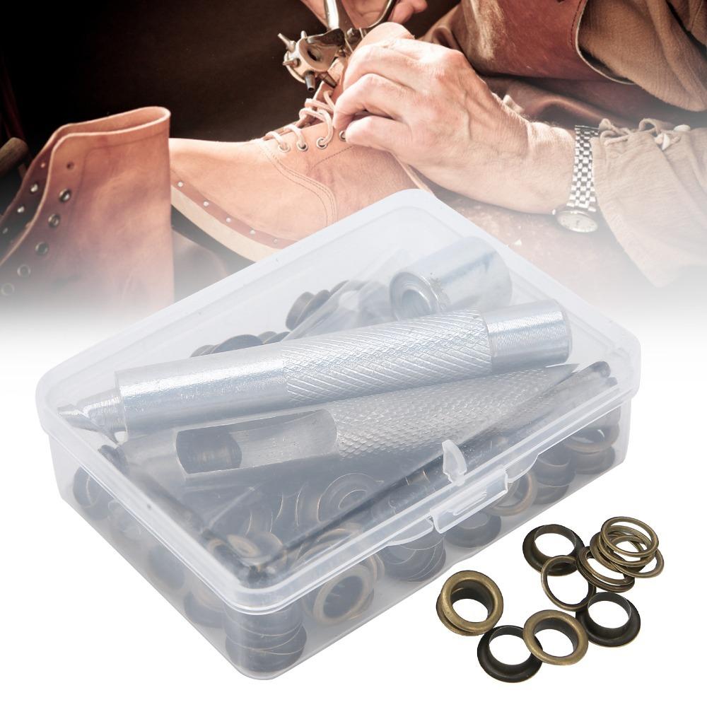 100pcs Plastic Storage Box Grommet Eyelet Kit Clothing Grommets Hole Punch Tool For DIY Projects