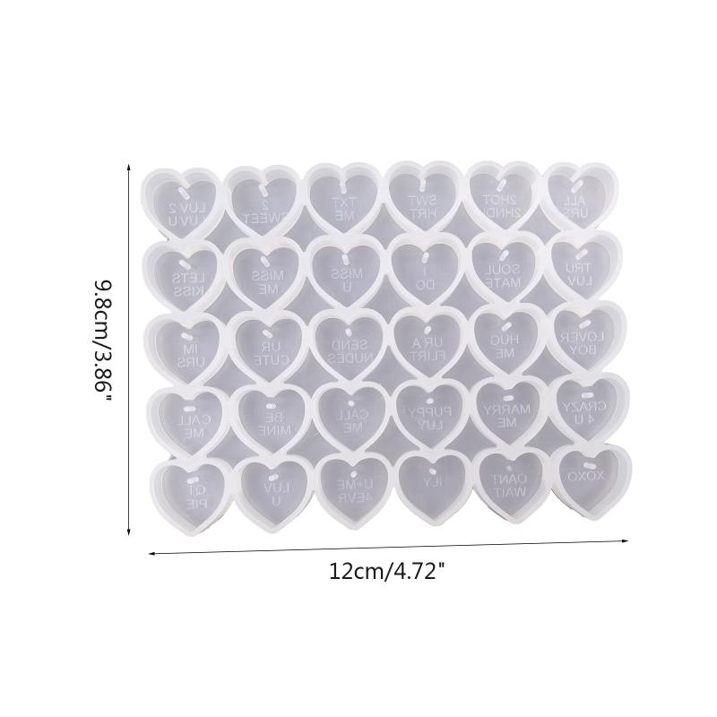 Diy Crystal Epoxy Mold Earrings Pendant Jewelry Mold Hanging Pendant Decoration Love Heart Shape Mirror Silicone Mold