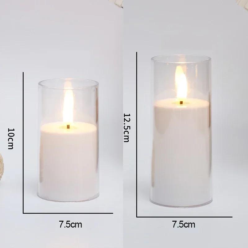 

LED Flameless Candles with Remote Timer Realistic Flickering Flame Acrylic Candle Battery Powered for Christmas Wedding Decor