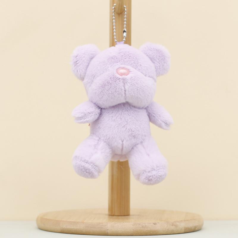 Cute Plush Bear Keychain Soft Short Plush Toy Adorable Gift For Kids