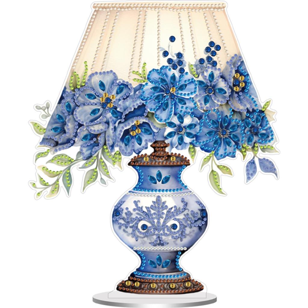 Acrylic Rose Lily Butterfly Flower Vase Desktop Diamond Art Kits Diamond Painting Desktop Ornaments Kit Home Bedroom Decoration