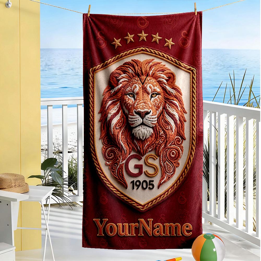 Galatasaray Customized Name Beach Towel Super Soft Microfiber Quickdry Fabric Portable For Swimmingbeachcamping Travel Beach Accessoriesgym
