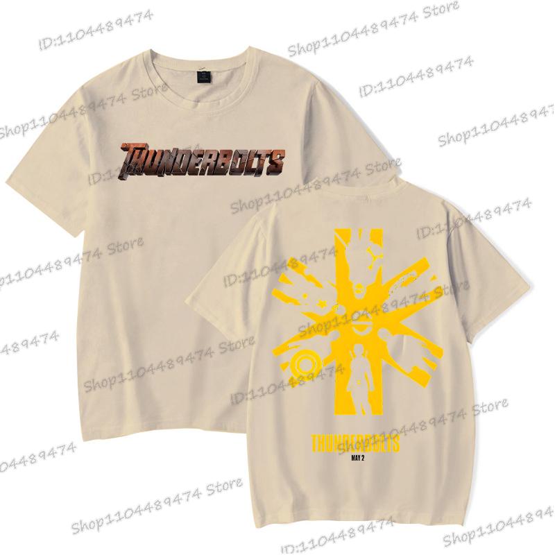 Men Thunderbolts T-shirt 2025 New Movie T Shirt Cartoon Short Sleeve Harajuku Unisex Streetwear Shirt