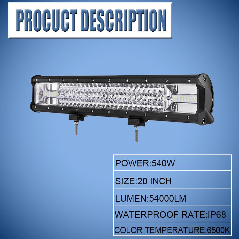 Buy 540W LED Work Light Bar Nilight Flood Spot Hobbies Offroad Driving