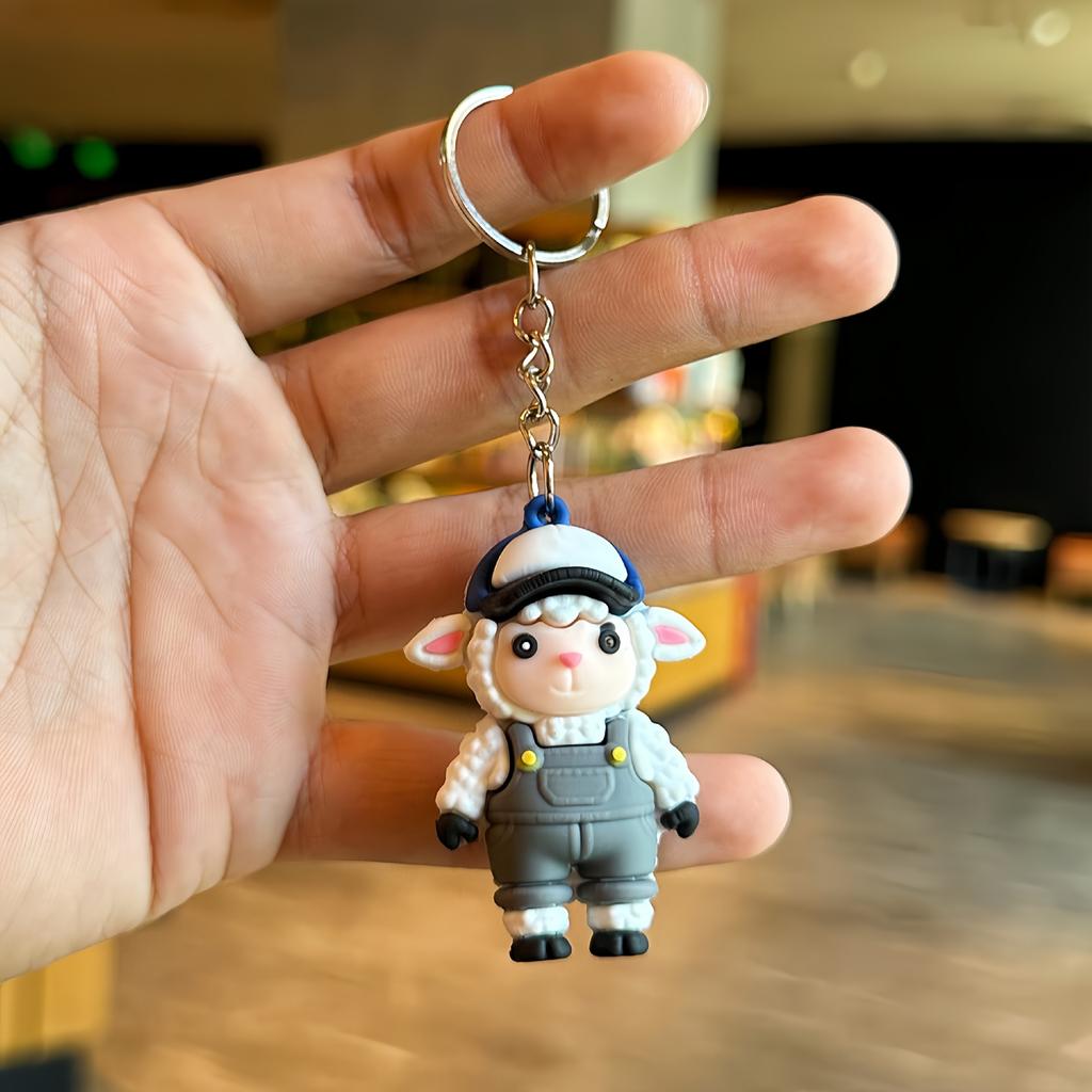Creative New Year Lucky Sheep Soft Rubber Keychain Sheep Doll Pendant Ornament