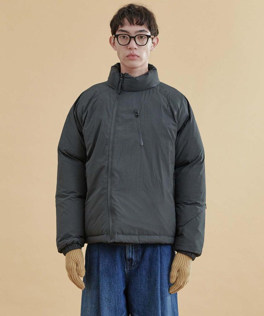 Plac Curved Zipper Short Puffer Black