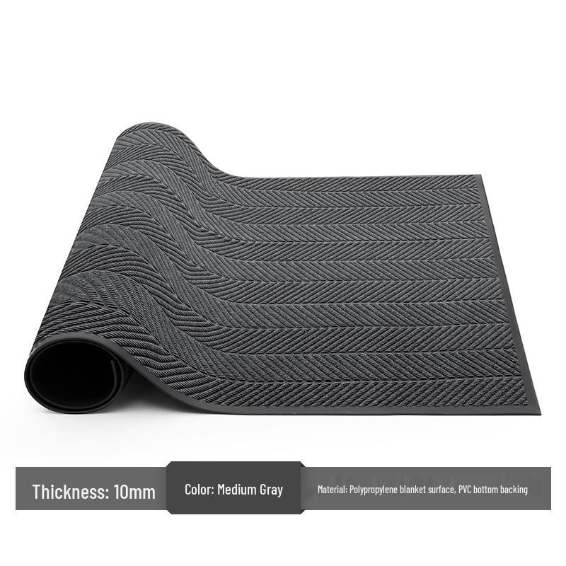 Gray Anti-Slip Commercial Entrance Mat: Wear-Resistant, Thickened Welcome Mat for Entry Doors