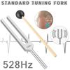 Tuning Fork 528 Hz with Silicone Hammer and Cleaning Cloth Perfect Healing Musical Instrument for Stress Alleviation