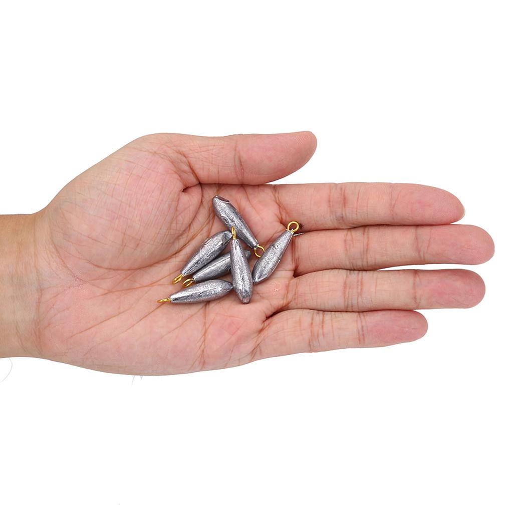 6Pcs New Fishing Weights Sinkers Waterdrop Shape Casting Fishing Tackle (10g)