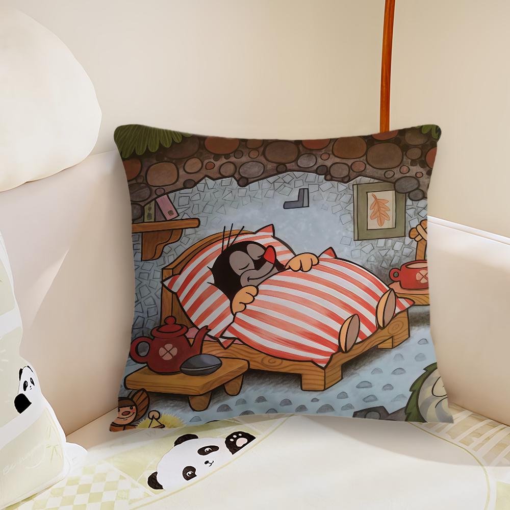 cushion cover Cute Plush Fabric Soft Double Sided Mole Print Sofa The Little Cushion Cover Throw art Pillow Covers