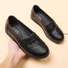 Fashion 2025 New Mother Shoes Flats PU Leather Work Shoes for Women Middle-aged Elderly Flat-bottomed Non-slip Shoes Large Size