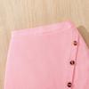 Girls' Two-piece Summer Children's Fashion Square Collar Short-sleeved Top Skirt Suit