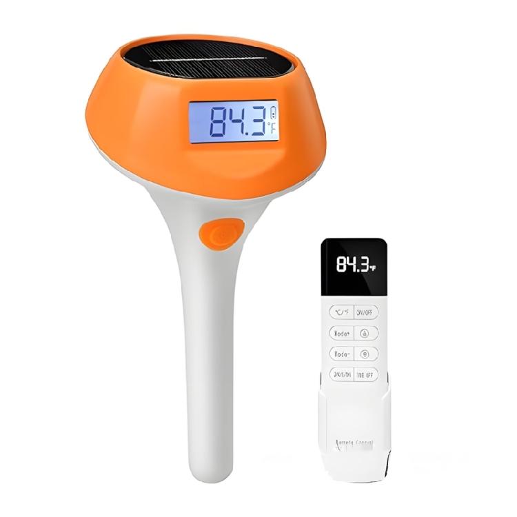 Thermomètre de piscine solaire à chargement automatique Affichage numérique Lumière de piscine à éclairage doux pour tout élément aquatique
