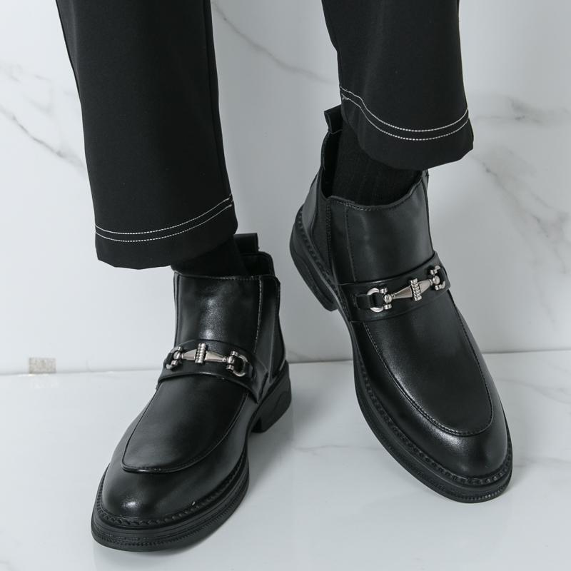 Fashion New Handmade Casual Leather Men Chelsea Boots British Style Leisure Walk Brogue Shoes Fashion Casual Business Outdoor Ankle Boot