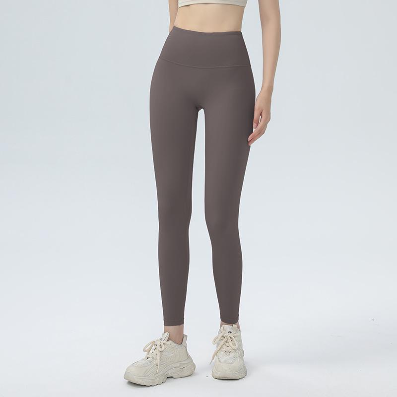 High Waist Nude Feel Yoga Pants - Women's Tight-Fit Spring/Summer Fitness Leggings for Beautiful Buttocks and Hip Lifting.