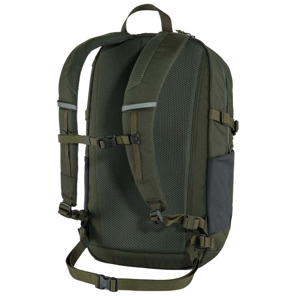 Fjällräven Skule 28 Backpack, 28L, with a 15-inch laptop sleeve, water repellent, hydration compatible, and unisex Deep Forest design (product