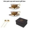 Luxury Bone China Coffee Mug Set - European Palace Style Tea Cups with Spoon & Tray, Elegant Afternoon Tea Drinkware Gift