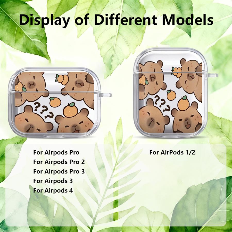 Cartoon Guinea Pig Clear Earphone Cases Cover Case For Airpods 4 3 1 Pro3 Pro Pro2 2