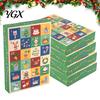 Advent Calendar for Kids 5Pcs 24-Day Christmas Box, Blank Gift Box with Surprise Toy Pull-Tab Windows, Countdown Container, Holiday Party Favor