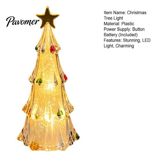 Creative Holiday Present LED Lighted Christmas Tree Tabletop Decoration, Battery Operated Xmas Night Light, Table Light Ornament with Star Topper for