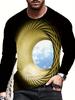 New cross-border men's summer 3D digital eagle print casual round-neck T-shirt top from Europe and America